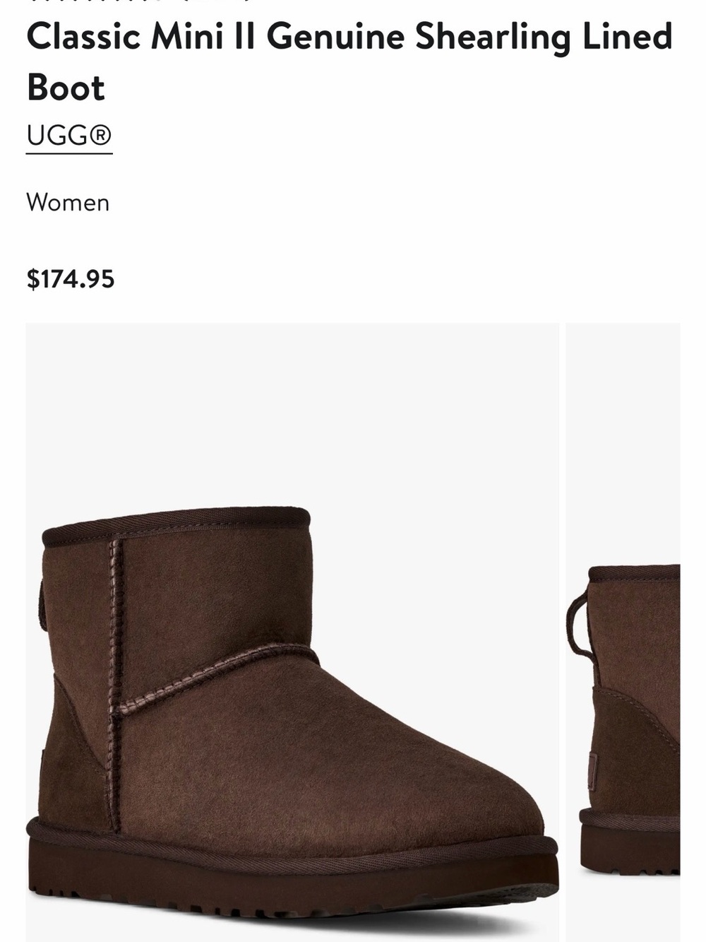 UGG Classic Mini II Suede Shearling Boot — Brown